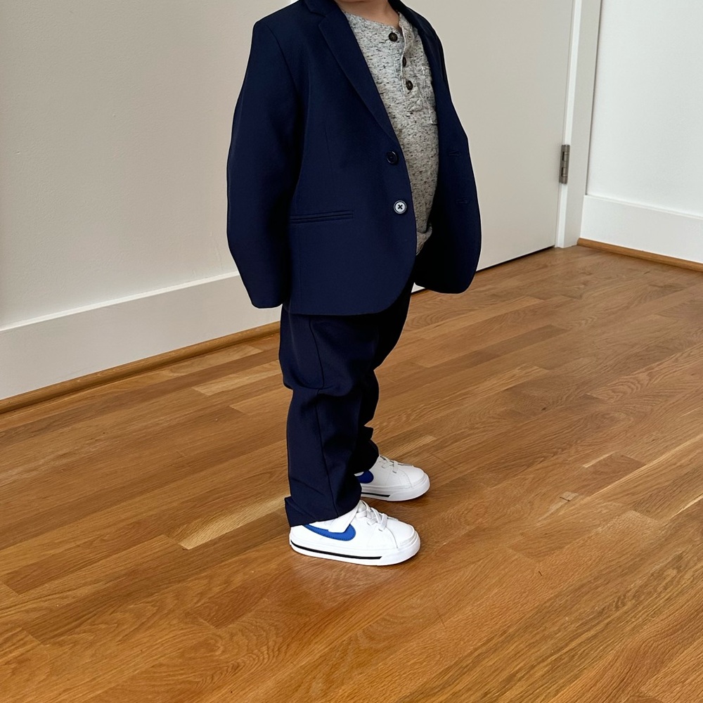 3T H&M navy Suit and White Dress Shirt